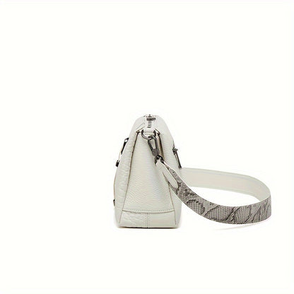 ZOOLER Chic Crocodile-Embossed Faux Leather Crossbody Bag for Women - Fashionable Animal Print Shoulder Purse with Detachable Strap, Zip Closure - NEXTRENDBAHRAIN