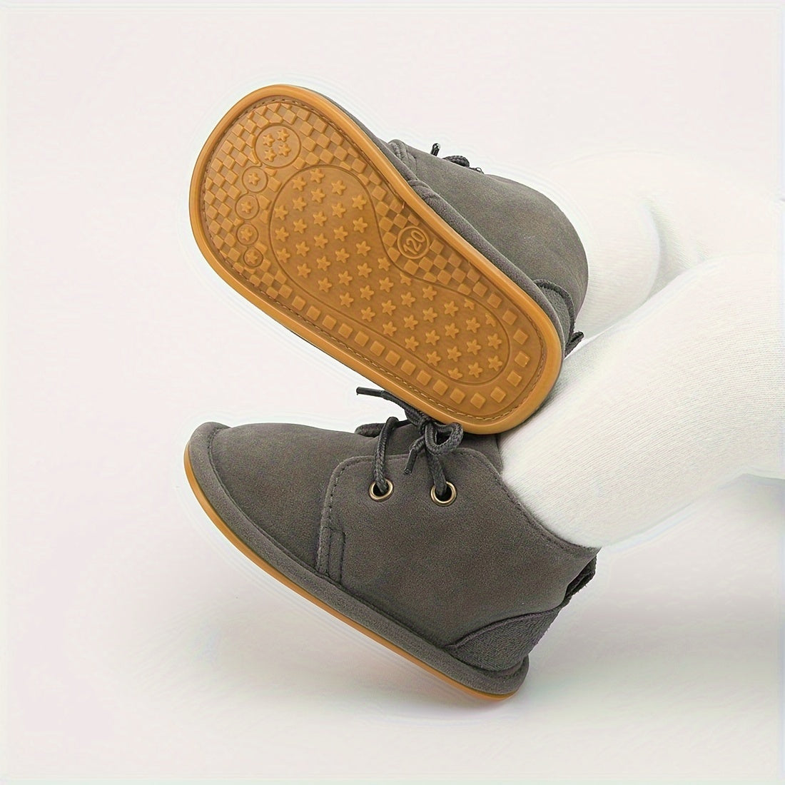 Casual Comfortable Solid Color Lace Up Boots For Baby Boys, Lightweight Non-slip Walking Shoes For Autumn And Winter - NEXTRENDBAHRAIN