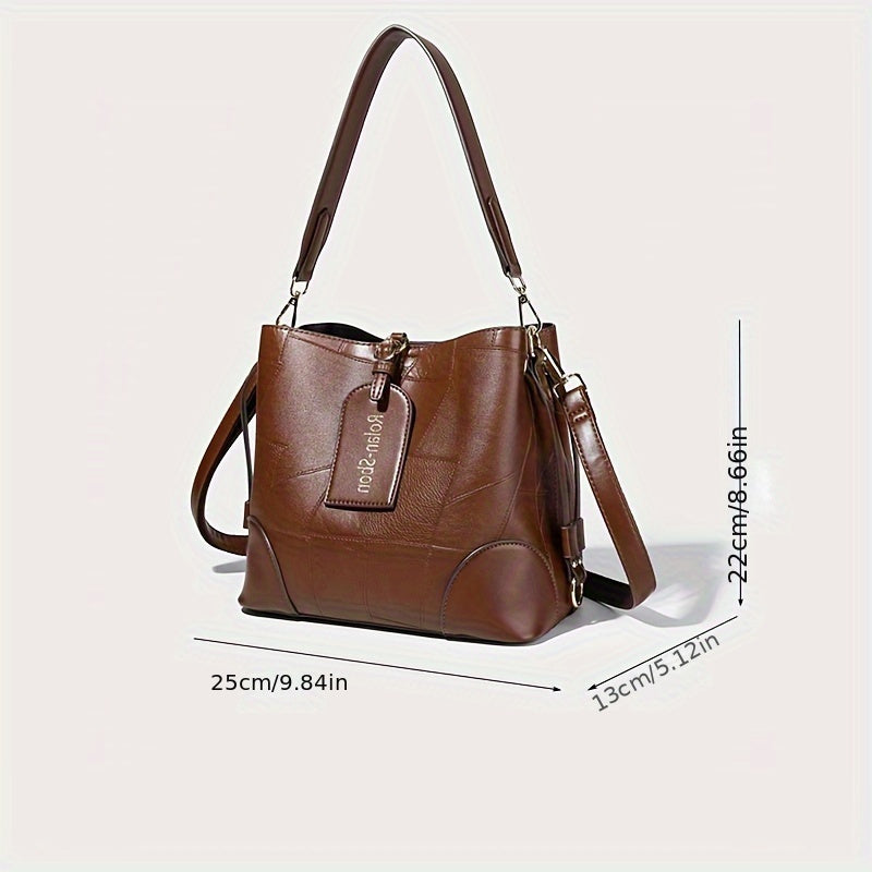 2024 New Women's PU Leather Tote Bag with Zipper Closure and Adjustable Shoulder Strap - NEXTRENDBAHRAIN