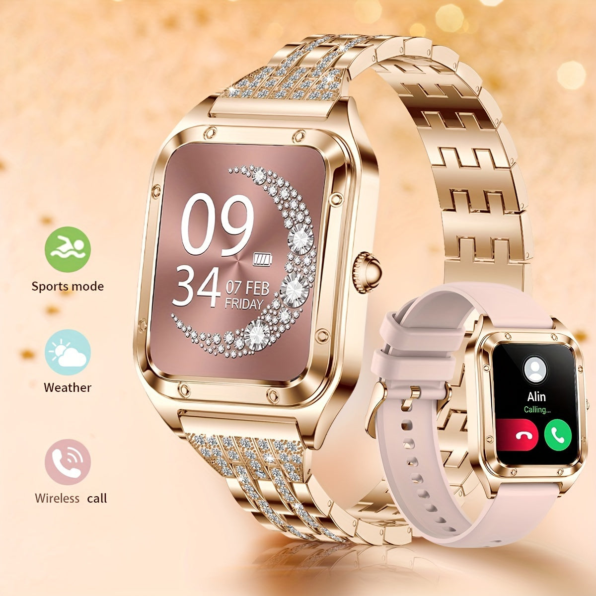 Women's Smart Watch (Answer/Dial), 3.99cm Smart Watch For Android And IOS Phones, IP67 Water Resistant Fitness Watch, AI Voice Features for Women & Men - NEXTRENDBAHRAIN