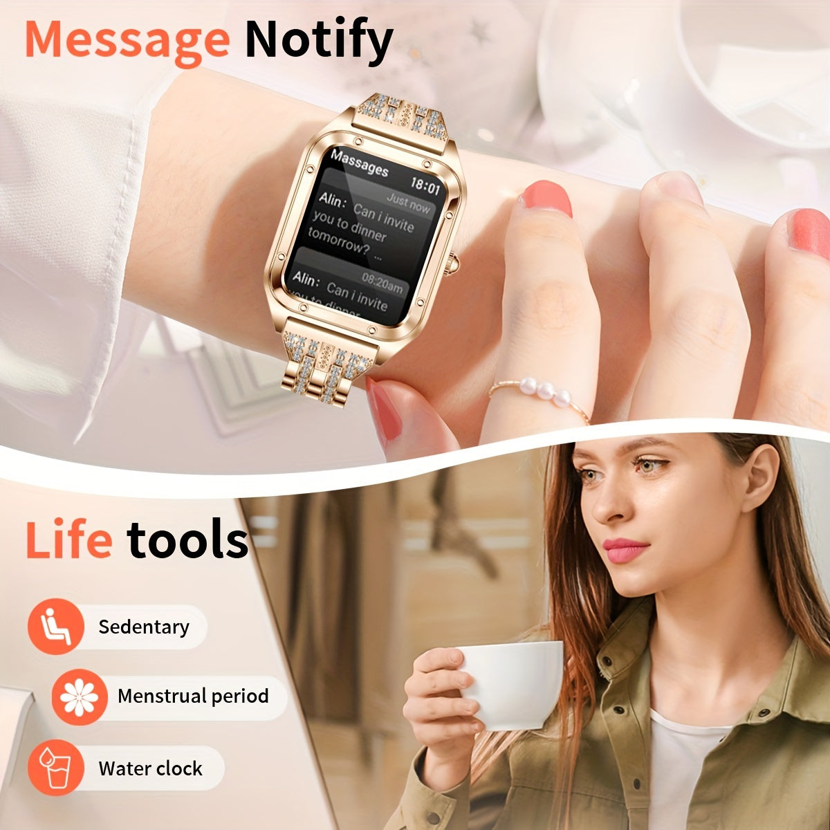 Women's Smart Watch (Answer/Dial), 3.99cm Smart Watch For Android And IOS Phones, IP67 Water Resistant Fitness Watch, AI Voice Features for Women & Men - NEXTRENDBAHRAIN