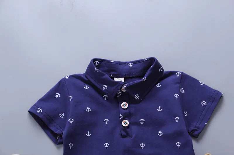 Adorable & Shorts Set for Your Little Sailor - 2pcs Baby Boys Clothes - NEXTRENDBAHRAIN