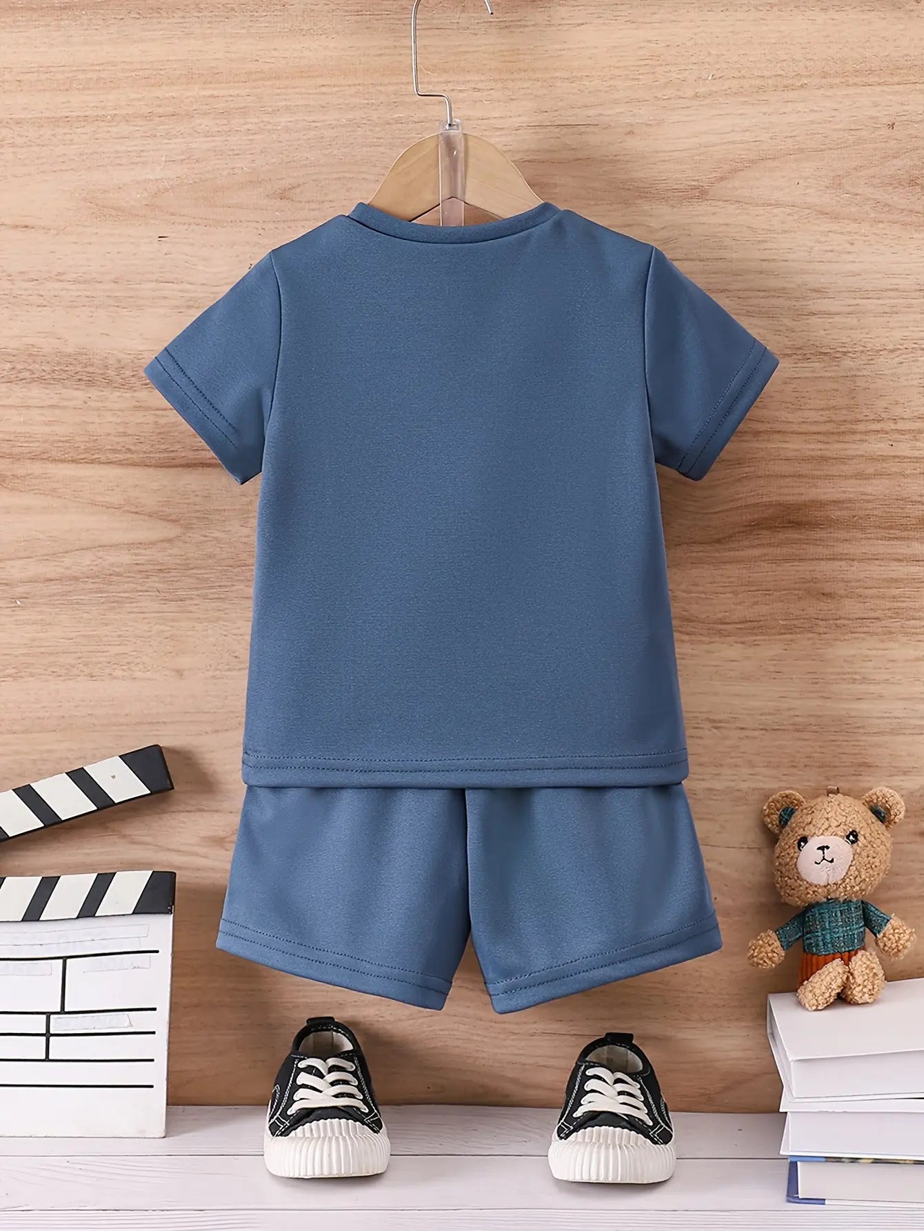 Baby's Trendy Patchwork 2pcs Summer Casual Outfit, T-shirt & Shorts Set, Toddler & Infant Boy's Clothes - NEXTRENDBAHRAIN