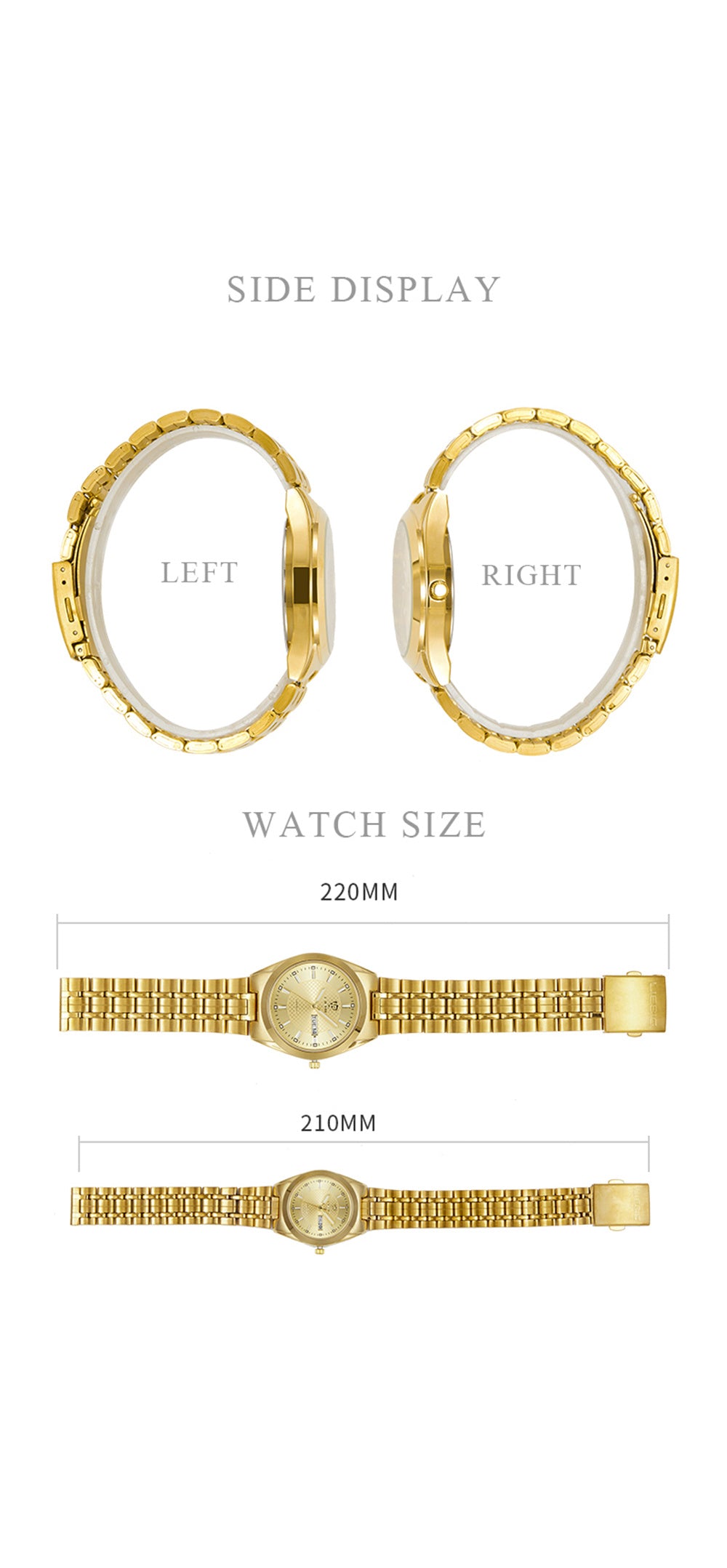 Couple Women Men Golden Wrist Watch Quartz Watches - NEXTRENDBAHRAIN