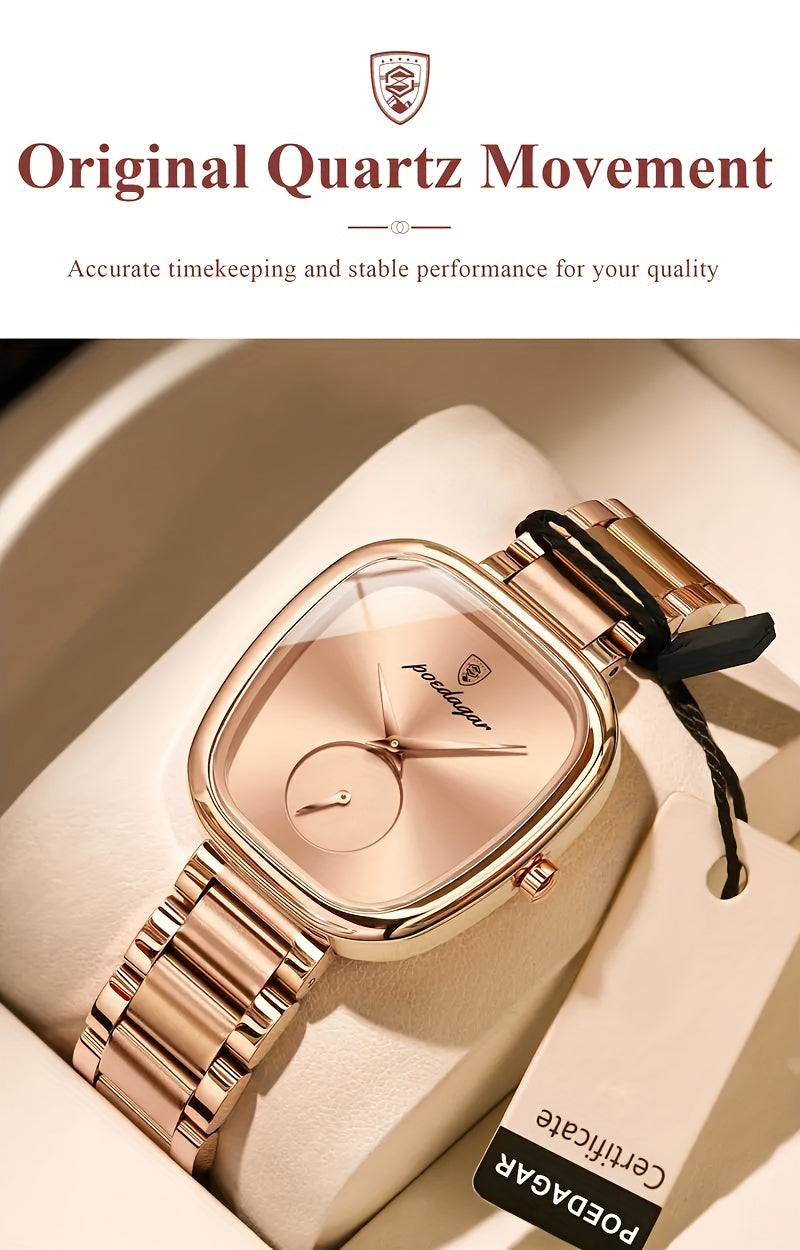 Elegant Square Case Women's Watch - Fashion Luxury Quartz Movement, Digital Display, Stainless Steel Mesh Band, Non-Rechargeable Button Battery, Alloy Case, Chic Casual Timepiece - NEXTRENDBAHRAIN