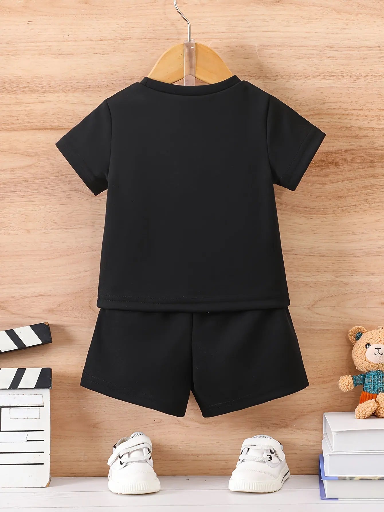 Baby's Trendy Patchwork 2pcs Summer Casual Outfit, T-shirt & Shorts Set, Toddler & Infant Boy's Clothes - NEXTRENDBAHRAIN