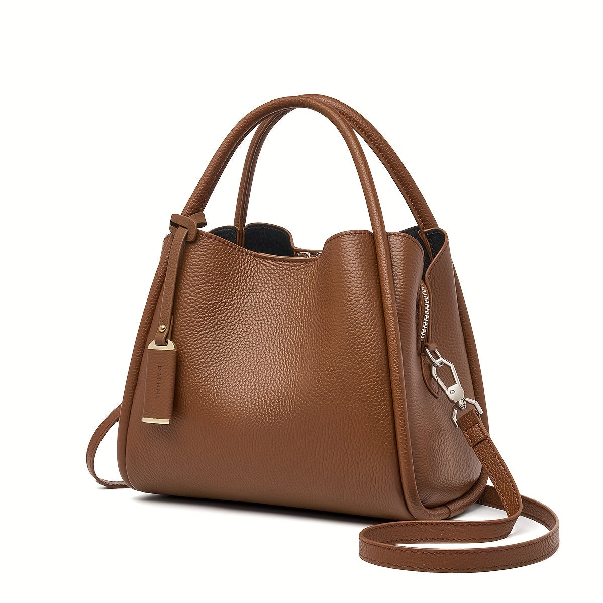 Chic 2024 Genuine Faux Leather Bucket Bag for Women - Spacious & Versatile, Adjustable Strap, Solid Color - NEXTRENDBAHRAIN