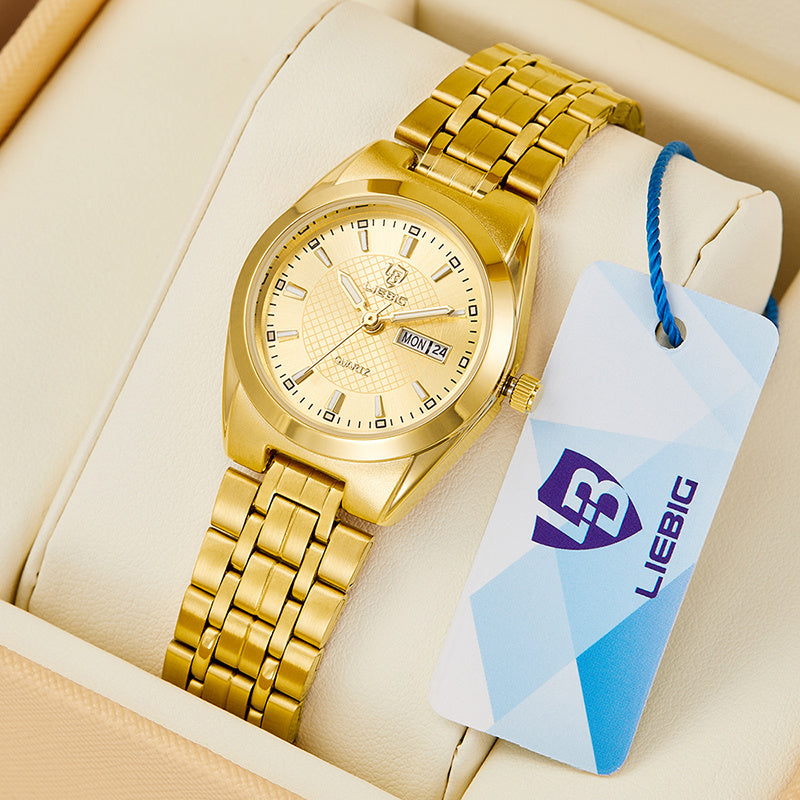 Couple Women Men Golden Wrist Watch Quartz Watches - NEXTRENDBAHRAIN