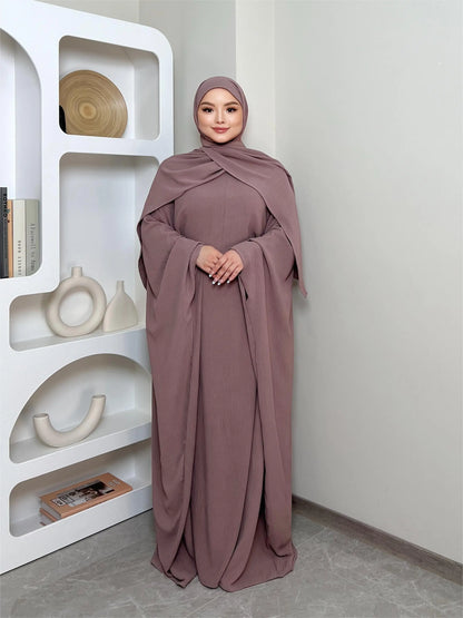 Batwing Sleeve Solid Abayas Dress, Elegant Maxi Length Dress, Women's Clothing NEXTRENDBAHRAIN