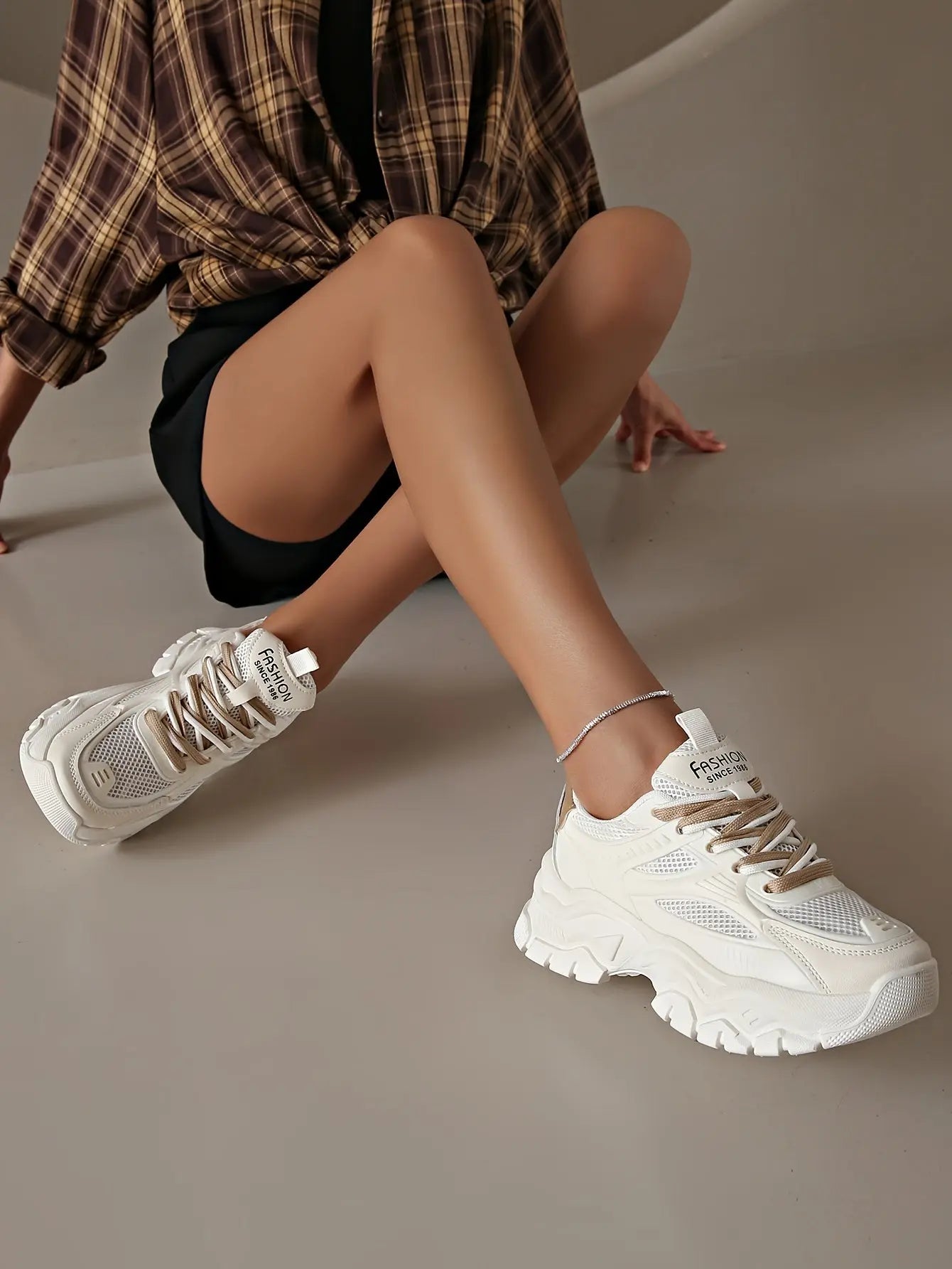 Womens Lightweight Mesh Platform Sneakers - Air-Flowing & Comfortable, Casual Lace-Up Design for Outdoor Adventures - Stylish Sport Shoes for Daily Wear - NEXTRENDBAHRAIN