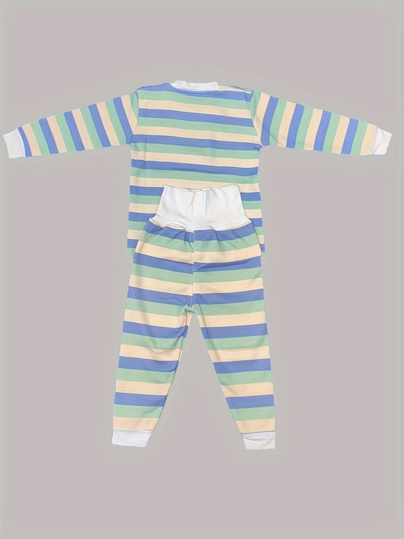 Children'S Suit Autumn And Winter Warm High Waist Suit Blue And Green Stripes - NEXTRENDBAHRAIN