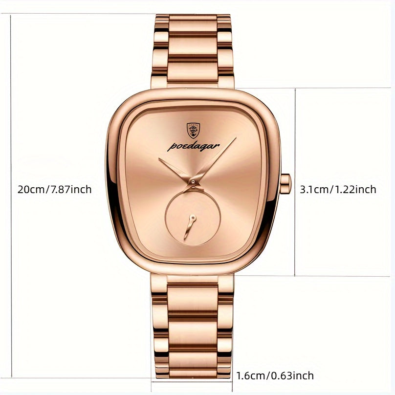 Elegant Square Case Women's Watch - Fashion Luxury Quartz Movement, Digital Display, Stainless Steel Mesh Band, Non-Rechargeable Button Battery, Alloy Case, Chic Casual Timepiece - NEXTRENDBAHRAIN