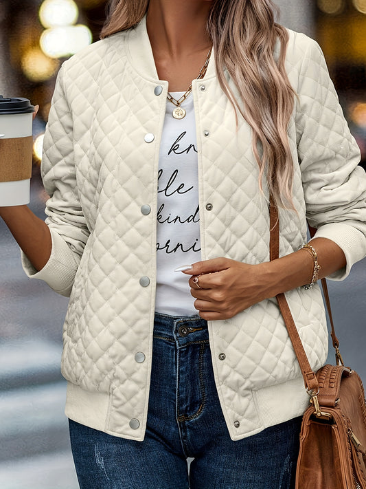 Women's Casual Hooded Jacket - Solid Color, Long Sleeve, Button-Up with Pockets, Machine Washable, for Winter NEXTRENDBAHRAIN