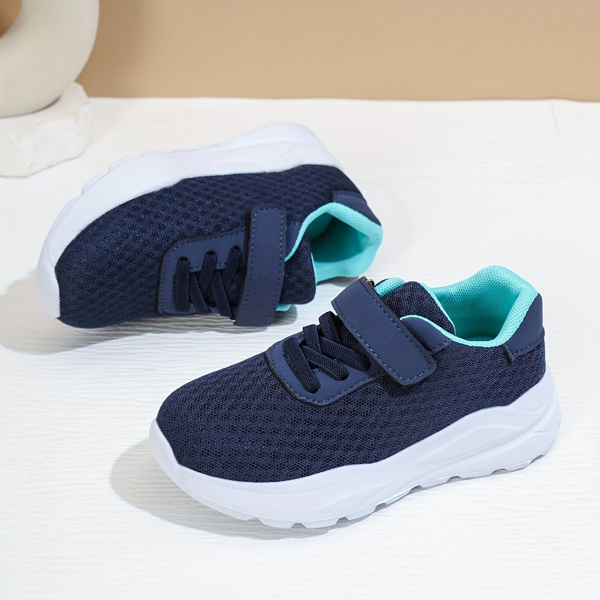 Casual Comfortable Solid Color Low Top Mesh Sneakers For Boys, Breathable Non-slip Running Shoes For All Seasons - NEXTRENDBAHRAIN