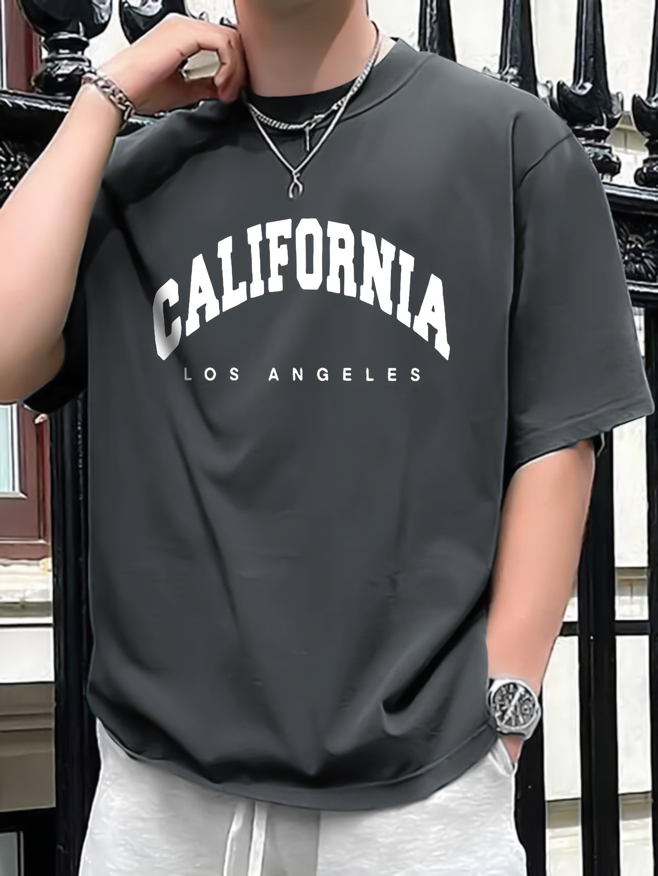 CALIFORNIA Printed Men's Casual Trendy Fashion Crew Neck T-shirt - NEXTRENDBAHRAIN