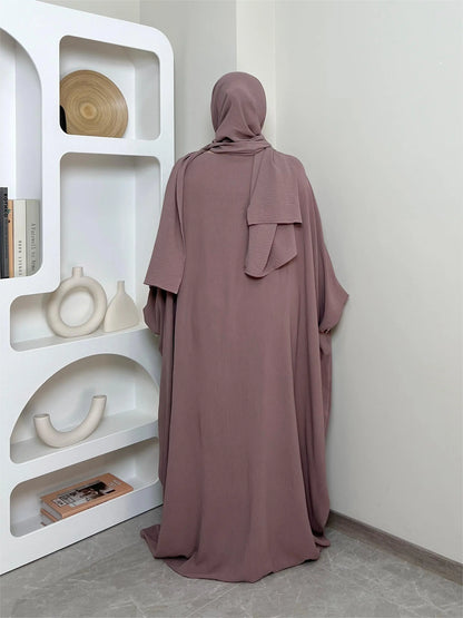 Batwing Sleeve Solid Abayas Dress, Elegant Maxi Length Dress, Women's Clothing NEXTRENDBAHRAIN