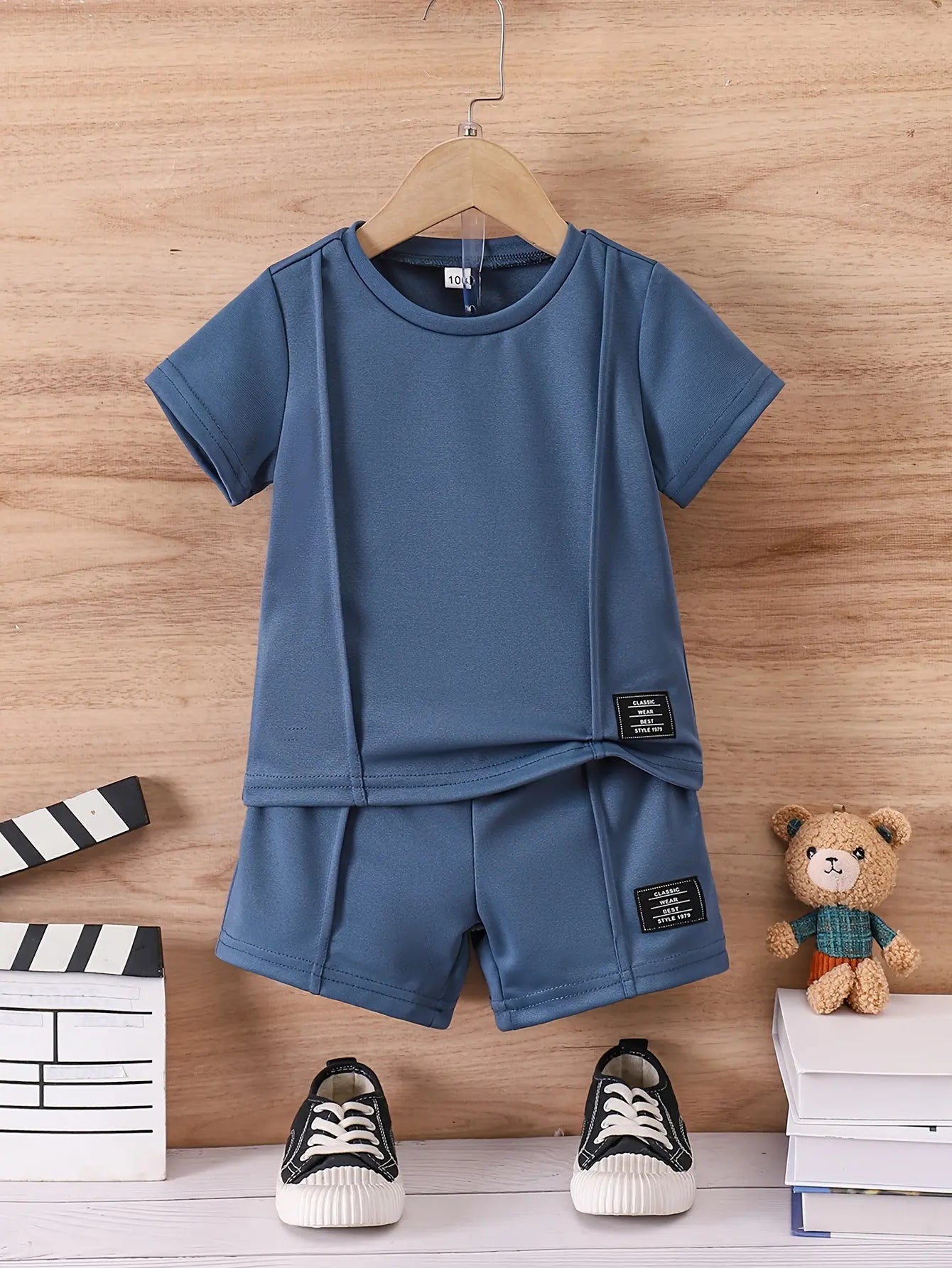 Baby's Trendy Patchwork 2pcs Summer Casual Outfit, T-shirt & Shorts Set, Toddler & Infant Boy's Clothes - NEXTRENDBAHRAIN