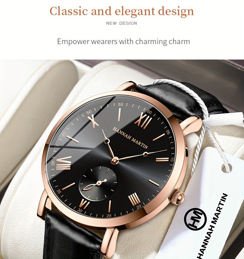 Elegant Women's Quartz Watch with Stopwatch Feature - Fashionable Faux Leather Strap, Stainless Steel Case, Perfect for Dressy Outfits & Gifts - NEXTRENDBAHRAIN