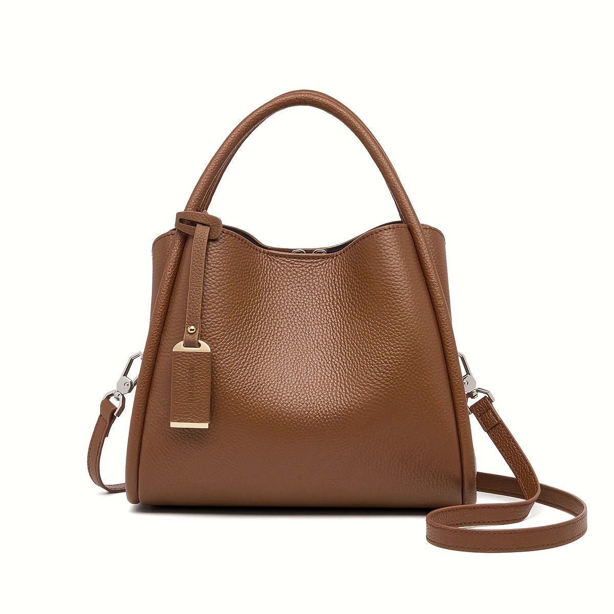 Chic 2024 Genuine Faux Leather Bucket Bag for Women - Spacious & Versatile, Adjustable Strap, Solid Color - NEXTRENDBAHRAIN