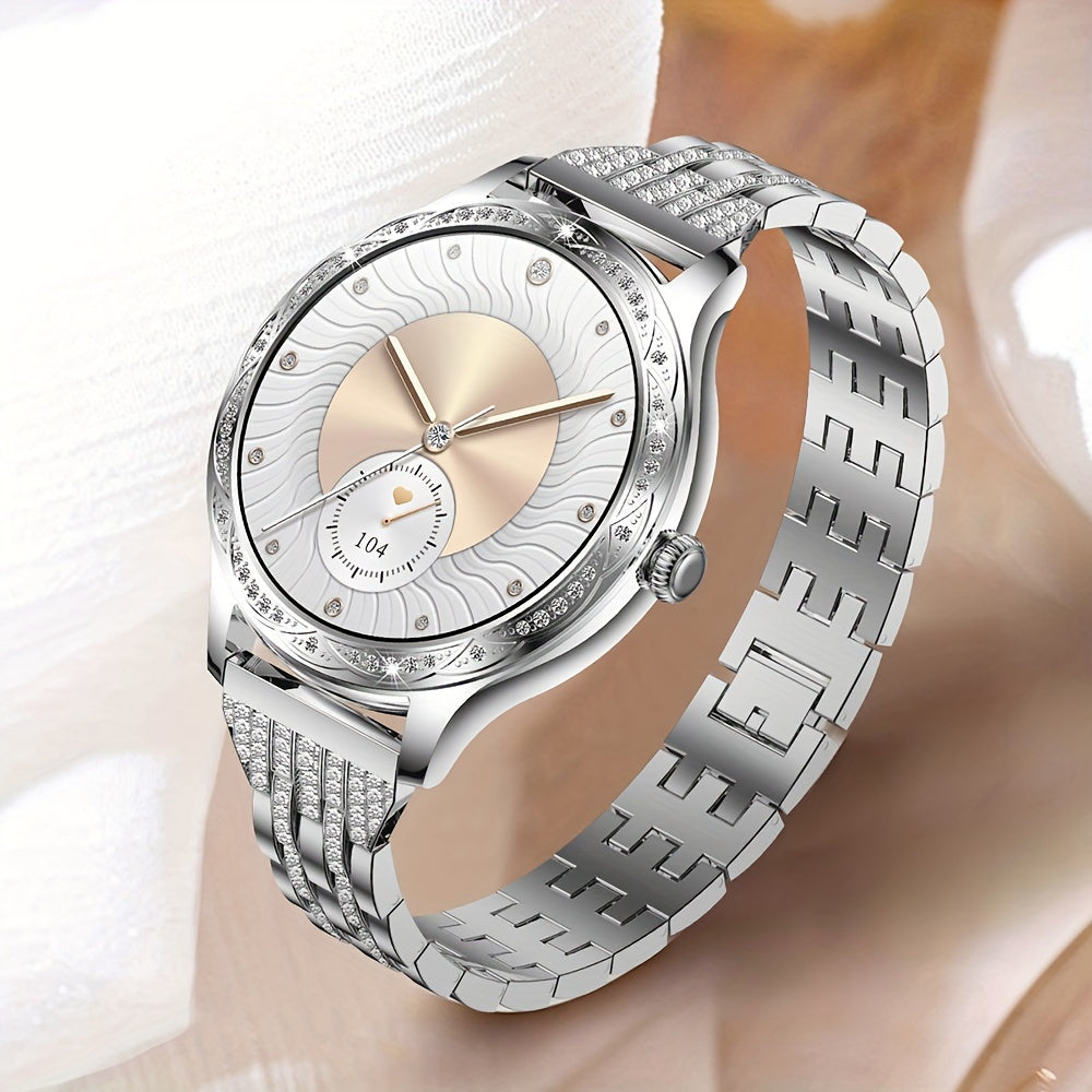 Women's Smart Wrist Watches Rhinestone Elegant Smart Watch Health Monitoring Sleep Monitoring Wireless Call Waterproof Watch - NEXTRENDBAHRAIN