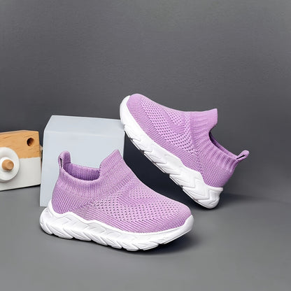 Casual Solid Color Slip On Woven Shoes For Baby Boys, Breathable Lightweight Sneakers For Walking Running, All Seasons - NEXTRENDBAHRAIN