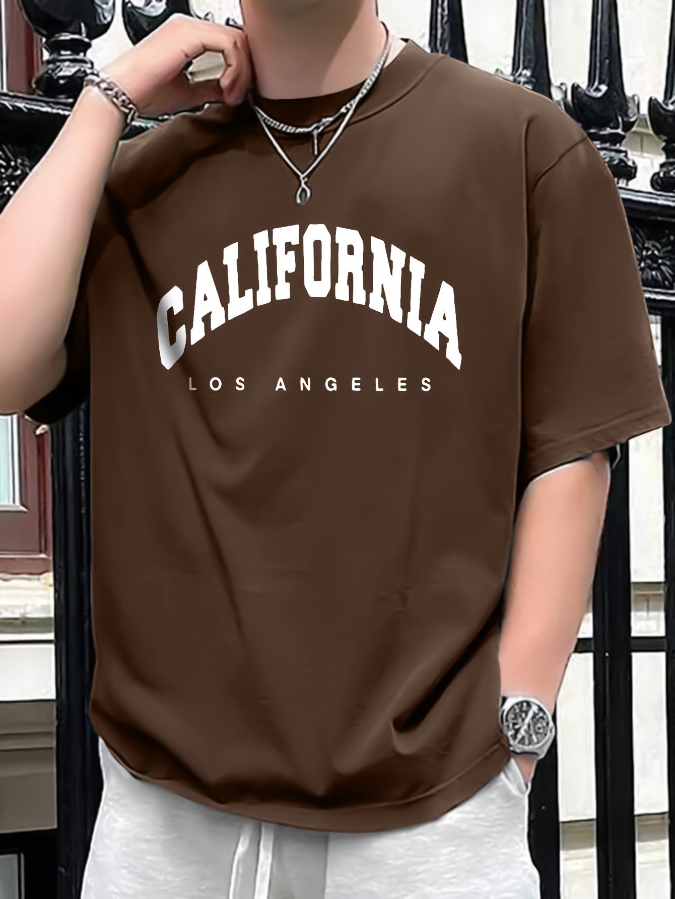 CALIFORNIA Printed Men's Casual Trendy Fashion Crew Neck T-shirt - NEXTRENDBAHRAIN