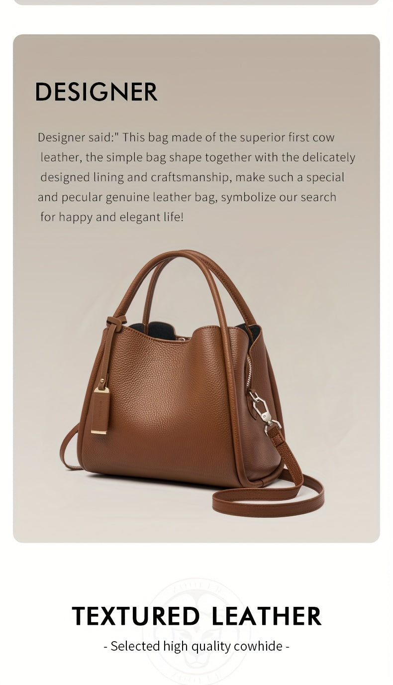 Chic 2024 Genuine Faux Leather Bucket Bag for Women - Spacious & Versatile, Adjustable Strap, Solid Color - NEXTRENDBAHRAIN