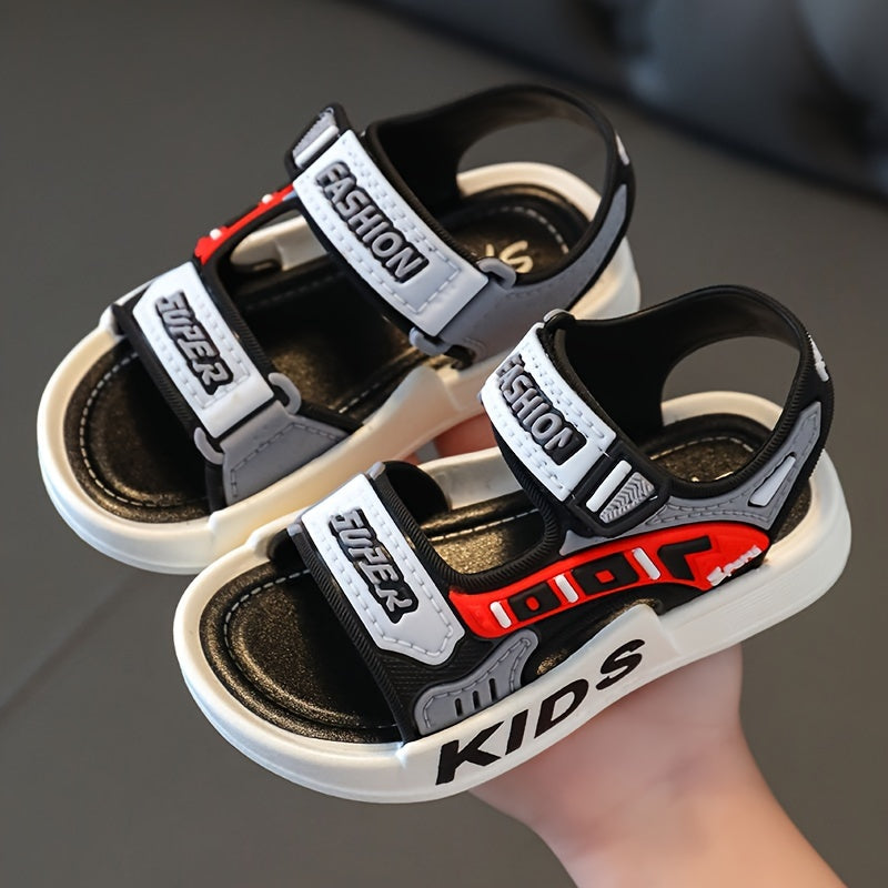 Boy's Trendy Street Style Open Toe Breathable Chunky Sandals, Comfy Non Slip Casual Durable Soft Sole Beach Water Shoes, Kid's Footwear - NEXTRENDBAHRAIN