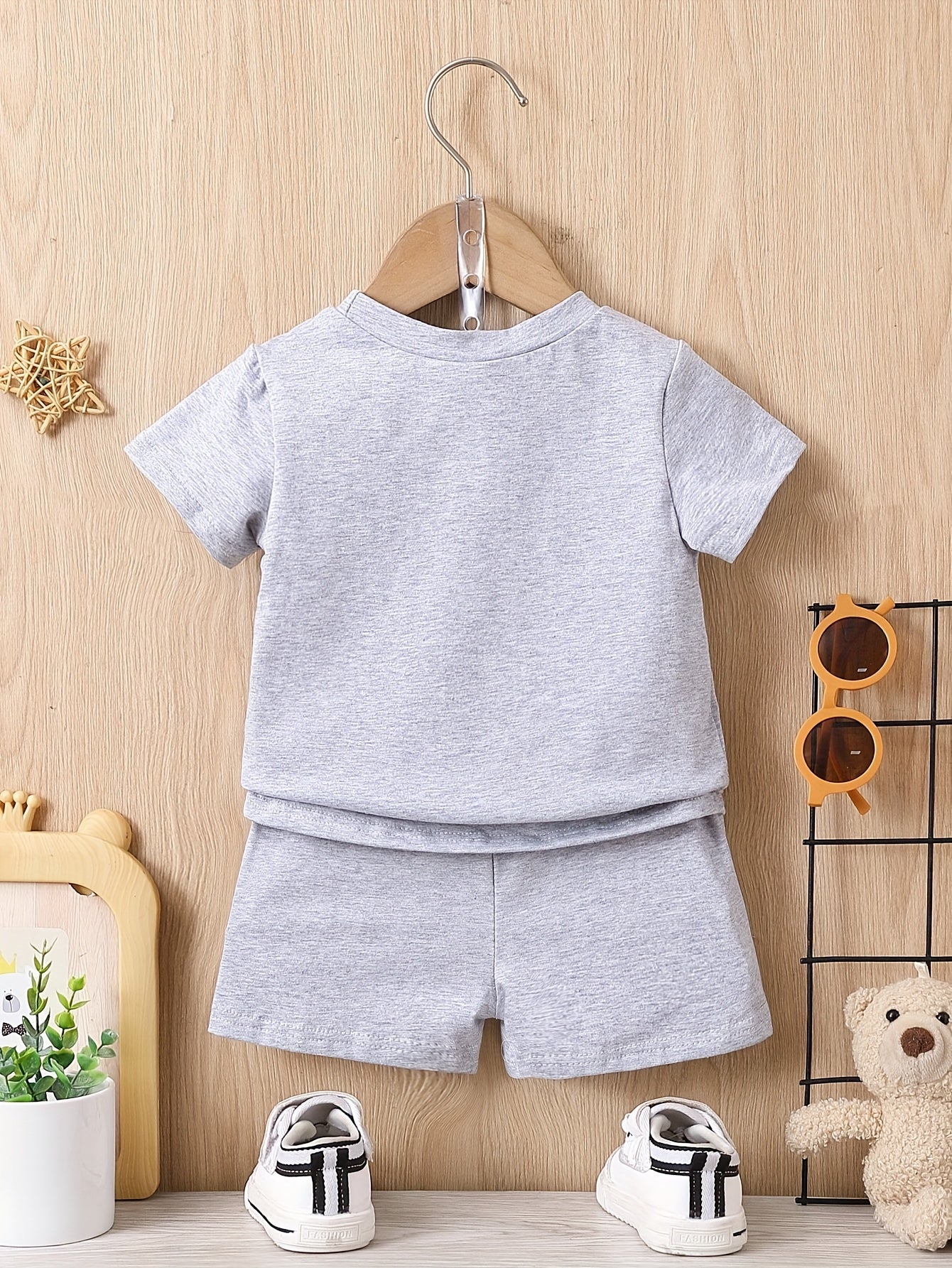 2pcs Baby Boy's Casual "Daddy's Boy" Print T-shirts And Shorts Set, Summer Clothing - NEXTRENDBAHRAIN