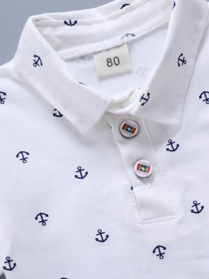 Adorable & Shorts Set for Your Little Sailor - 2pcs Baby Boys Clothes - NEXTRENDBAHRAIN