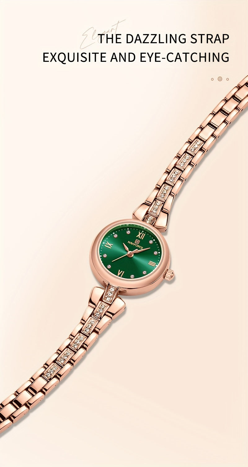 Elegant Naviforce Women's Quartz Watch - Stainless Steel, with Luminous Dial, Fashionable Analog Display - NEXTRENDBAHRAIN