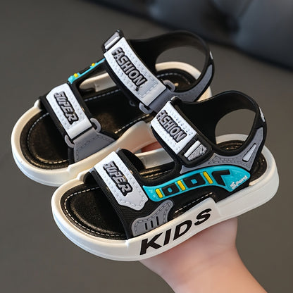 Boy's Trendy Street Style Open Toe Breathable Chunky Sandals, Comfy Non Slip Casual Durable Soft Sole Beach Water Shoes, Kid's Footwear - NEXTRENDBAHRAIN