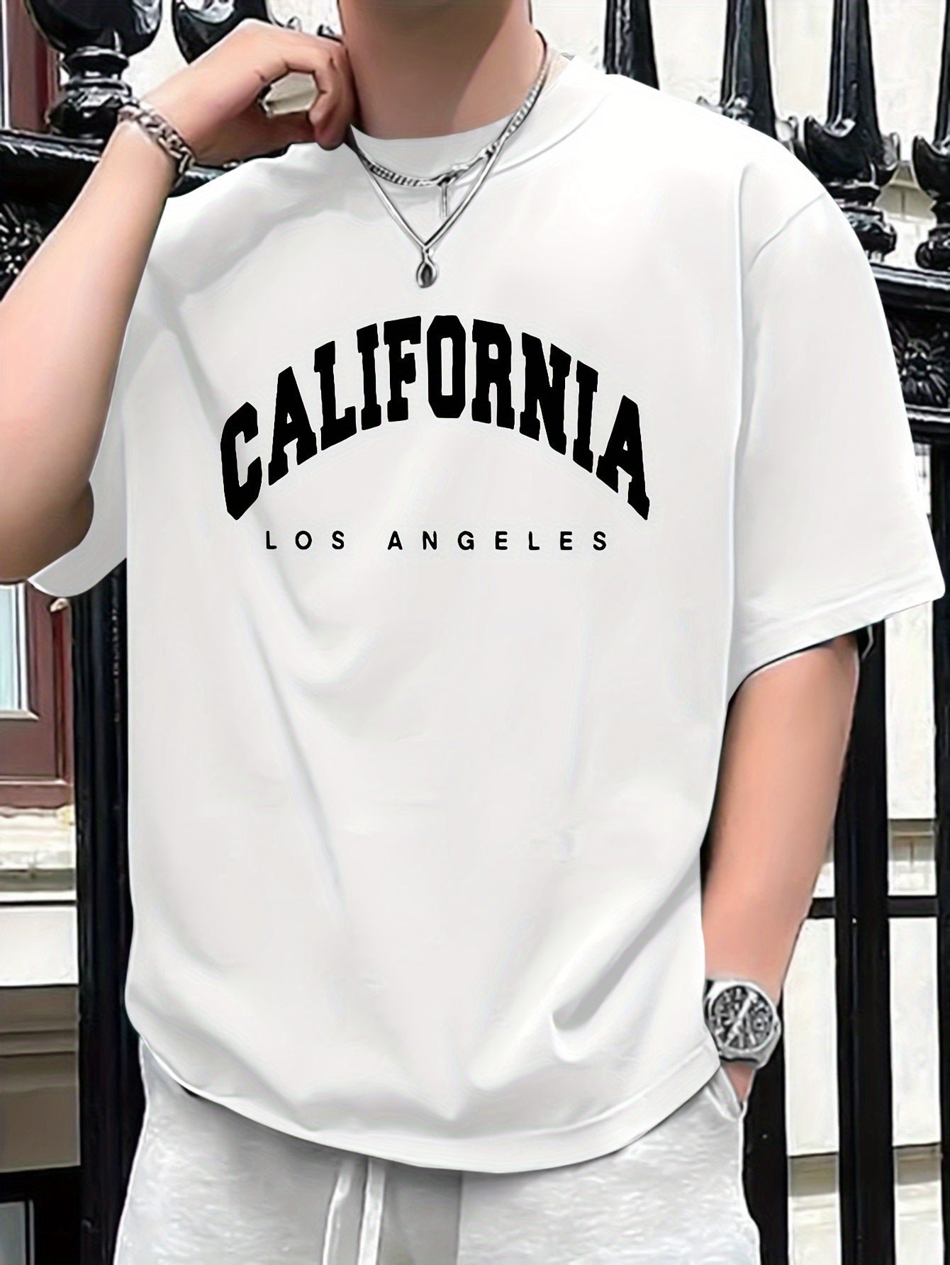 CALIFORNIA Printed Men's Casual Trendy Fashion Crew Neck T-shirt - NEXTRENDBAHRAIN