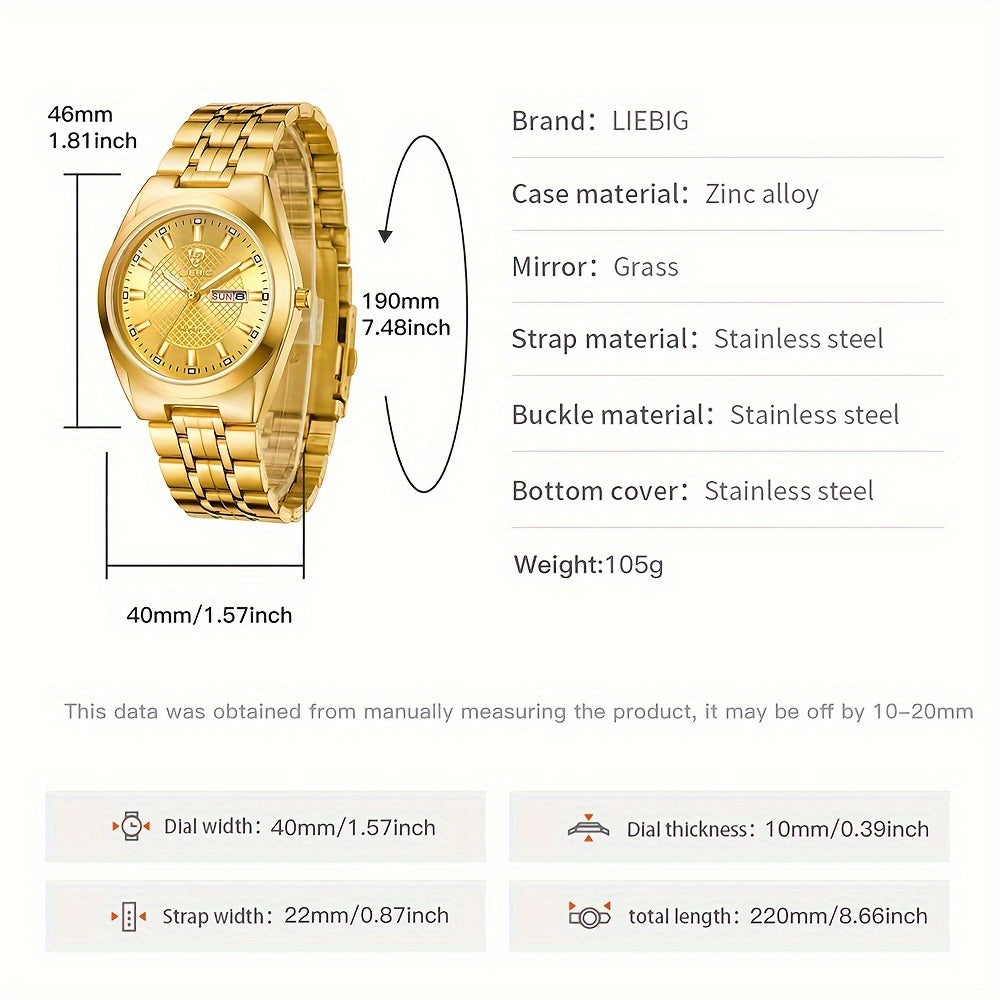 Couple Women Men Golden Wrist Watch Quartz Watches - NEXTRENDBAHRAIN