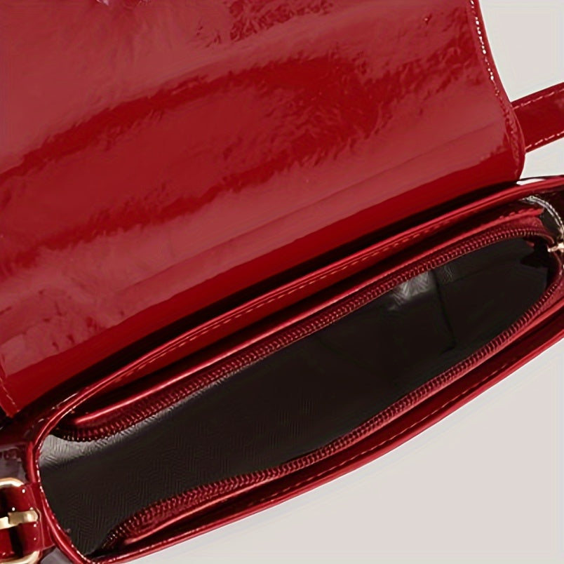 2024 Classic Red Small Shoulder Bag, Elegant Flap Underarm Bag For Women, Daily Use Commuter Bag - NEXTRENDBAHRAIN