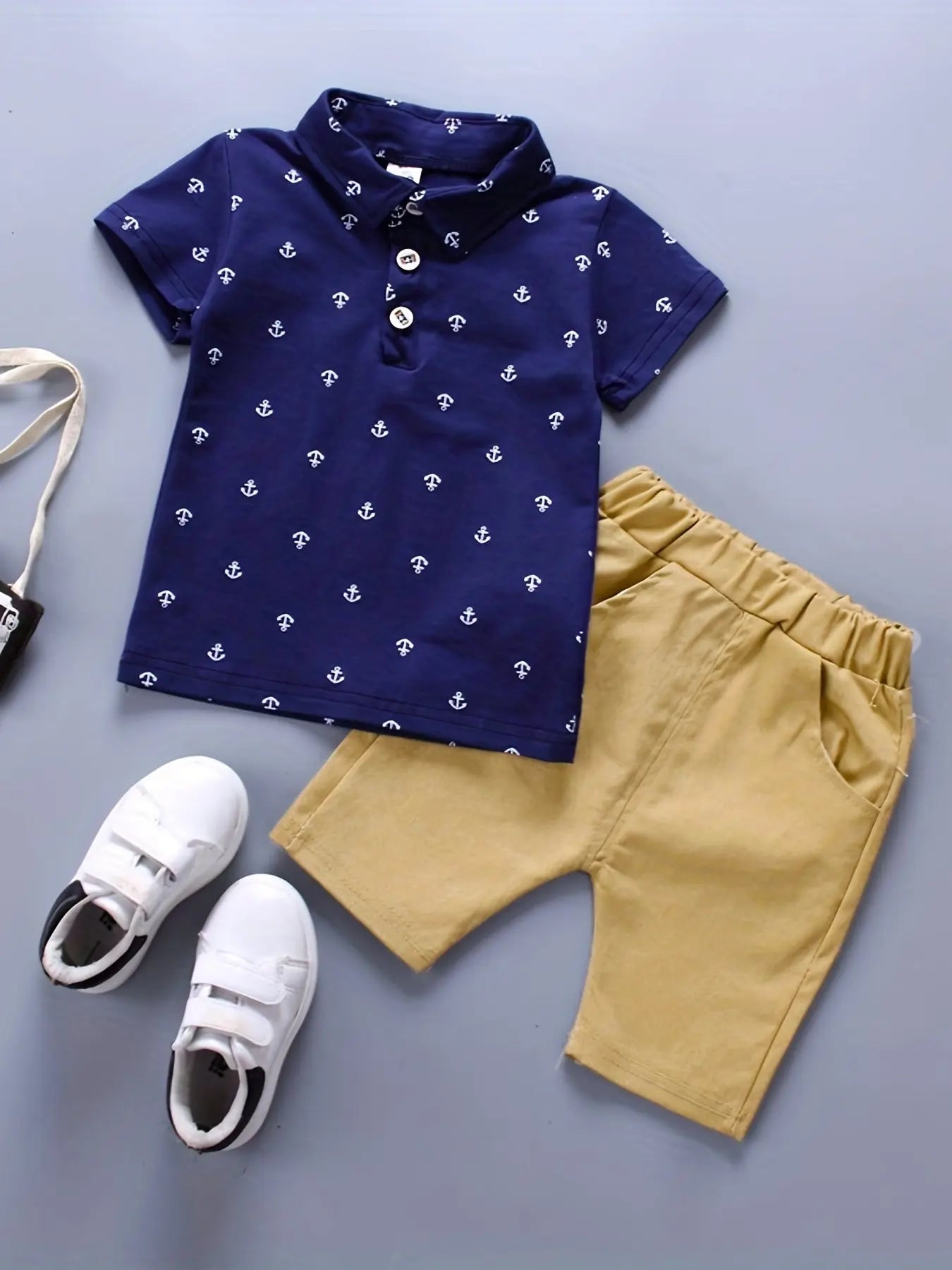 Adorable & Shorts Set for Your Little Sailor - 2pcs Baby Boys Clothes - NEXTRENDBAHRAIN