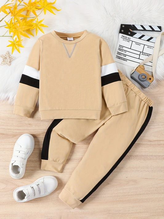 Kids Boys Green Circle Neck Long Sleeve Sweatshirt & Sweatpants Set Baby Set Kids Clothes - NEXTRENDBAHRAIN