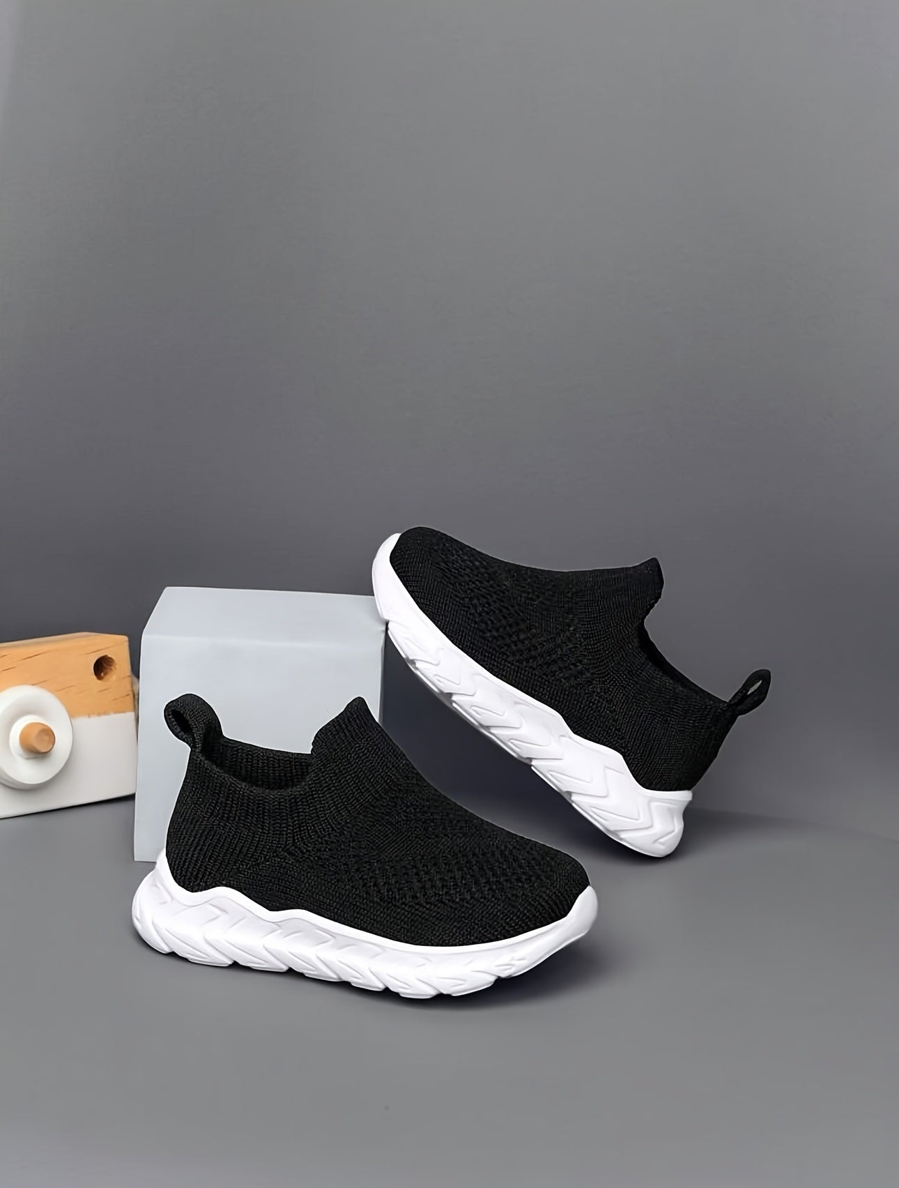 Casual Solid Color Slip On Woven Shoes For Baby Boys, Breathable Lightweight Sneakers For Walking Running, All Seasons - NEXTRENDBAHRAIN