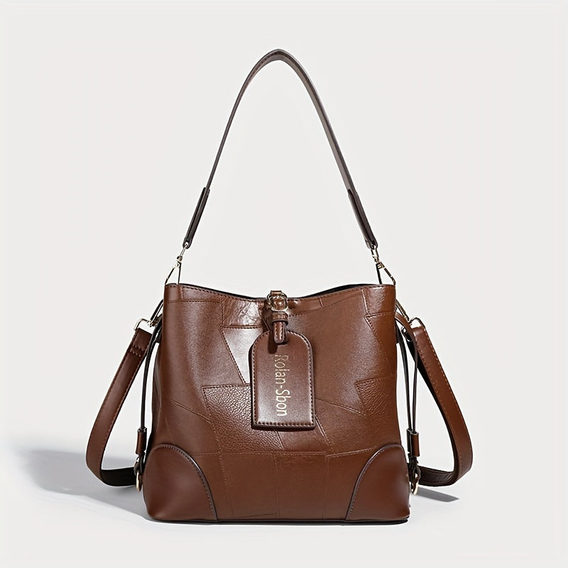 2024 New Women's PU Leather Tote Bag with Zipper Closure and Adjustable Shoulder Strap - NEXTRENDBAHRAIN