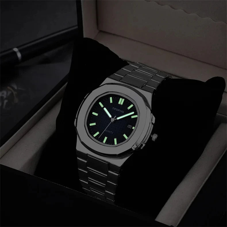 2024 Originate Luxury Watch Business Waterproof Male Clock Luminous Date Stainless Steel Square Quartz Men Watch reloj hombre - NEXTRENDBAHRAIN