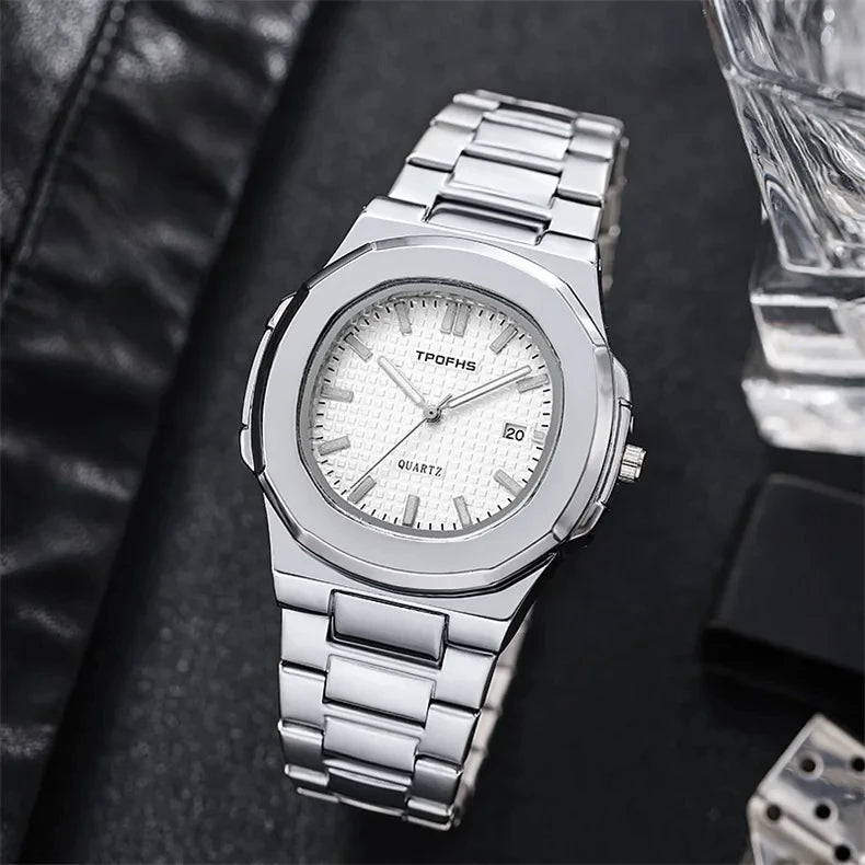 2024 Originate Luxury Watch Business Waterproof Male Clock Luminous Date Stainless Steel Square Quartz Men Watch reloj hombre - NEXTRENDBAHRAIN