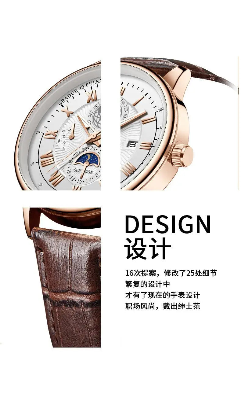 2024 Men Watch Fashion Top Luxury Sport Men's Wristwatch Waterproof Luminous Leather Date Quartz Watches Man clock - NEXTRENDBAHRAIN