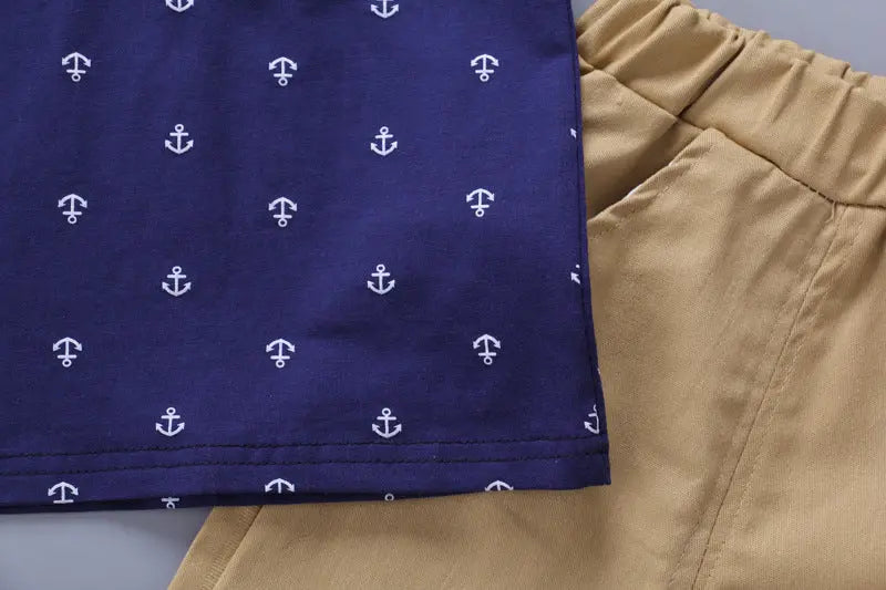 Adorable & Shorts Set for Your Little Sailor - 2pcs Baby Boys Clothes - NEXTRENDBAHRAIN