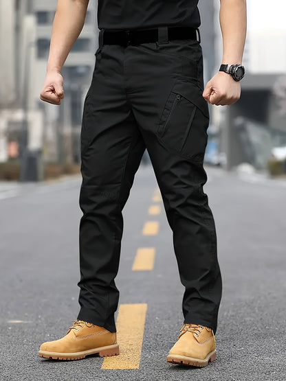 2pcs Men's Tactical Cargo Pants - Water-Resistant, Durable Polyester with Multi-Pocket Design for Outdoor Activities, Perfect for Spring & Fall NEXTRENDBAHRAIN