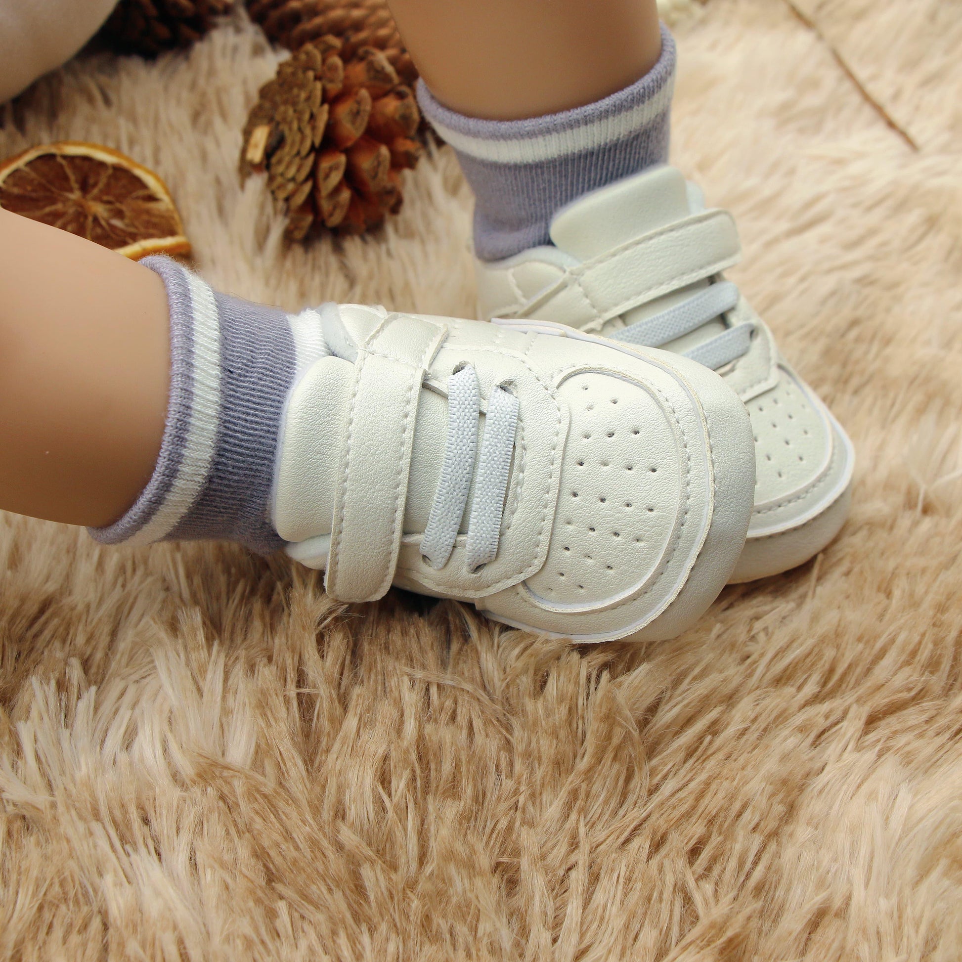 Baby Boys Toddler Hook & Loop Fastener Sneakers - Lightweight, Comfortable & Non-Slip for Indoor & Outdoor Wear! - NEXTRENDBAHRAIN