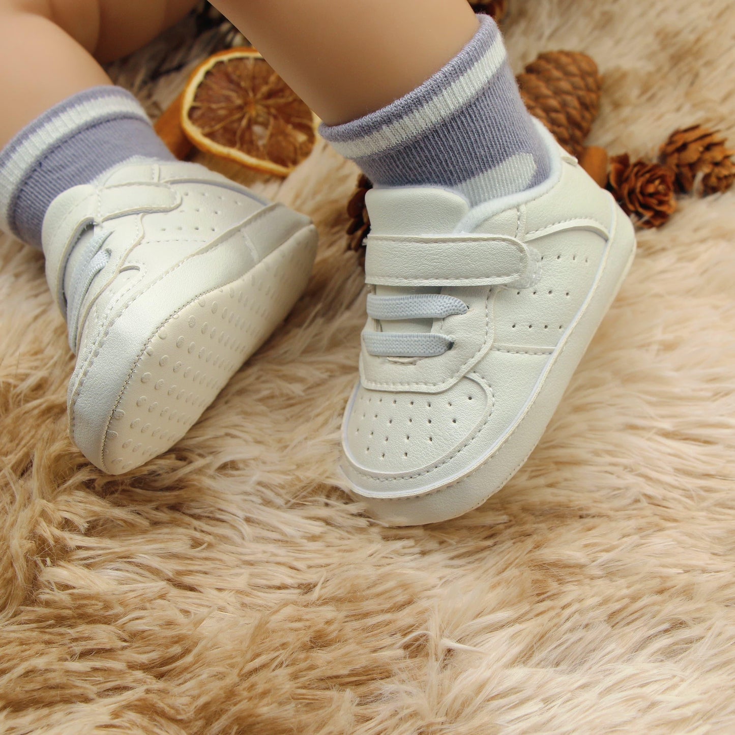 Baby Boys Toddler Hook & Loop Fastener Sneakers - Lightweight, Comfortable & Non-Slip for Indoor & Outdoor Wear! - NEXTRENDBAHRAIN