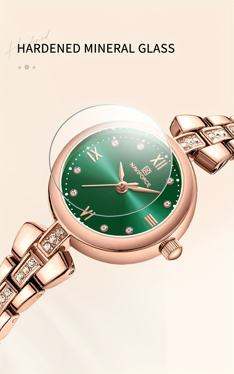 Elegant Naviforce Women's Quartz Watch - Stainless Steel, with Luminous Dial, Fashionable Analog Display - NEXTRENDBAHRAIN