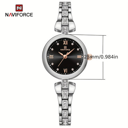 Elegant Naviforce Women's Quartz Watch - Stainless Steel, with Luminous Dial, Fashionable Analog Display - NEXTRENDBAHRAIN