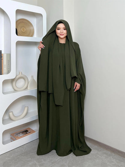 Batwing Sleeve Solid Abayas Dress, Elegant Maxi Length Dress, Women's Clothing NEXTRENDBAHRAIN