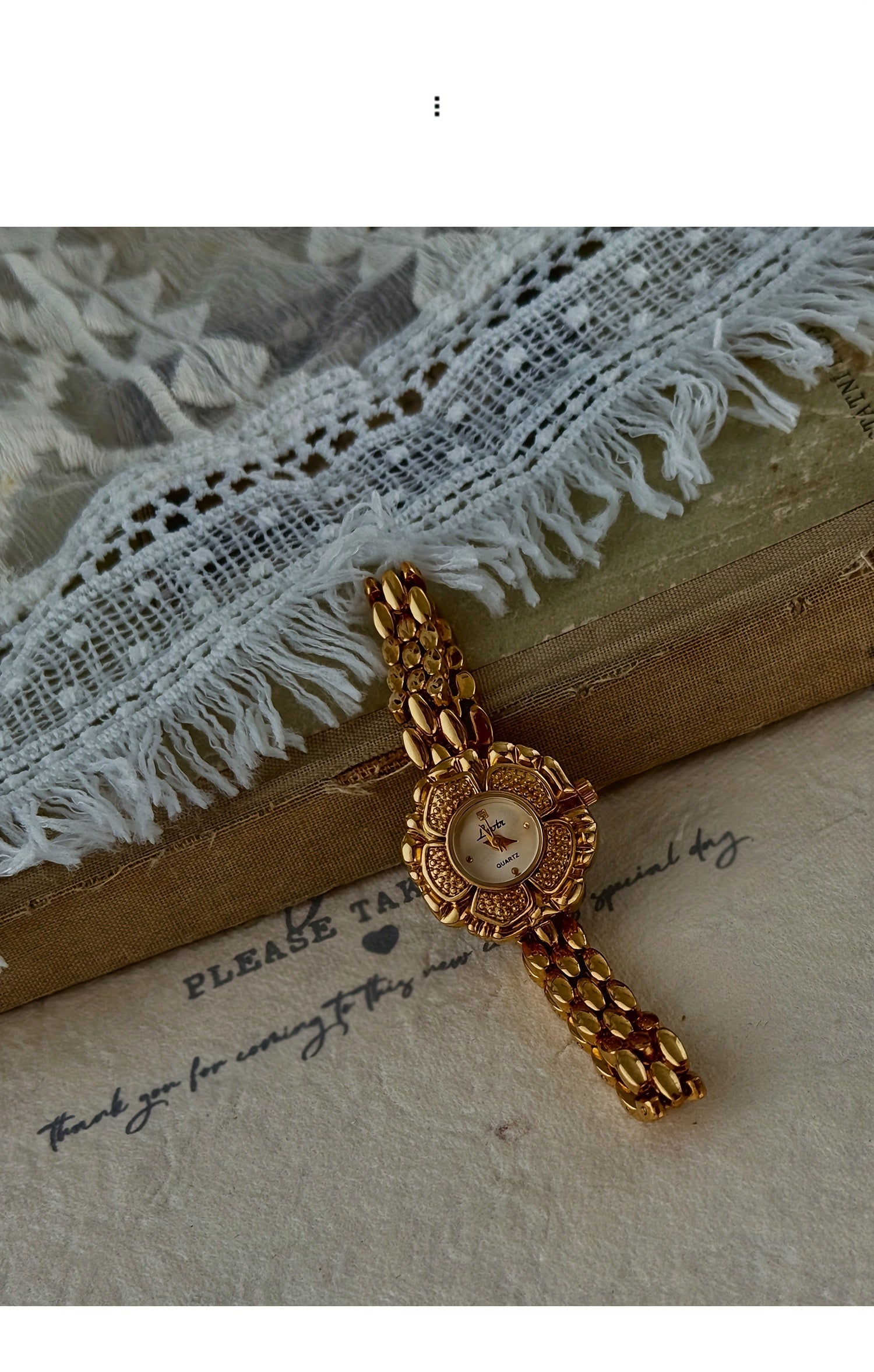 Elegant French-Inspired Golden Camellia Women's Quartz Watch - Boho Chic, Rhinestone Accents, Japanese Movement, Alloy Band - NEXTRENDBAHRAIN